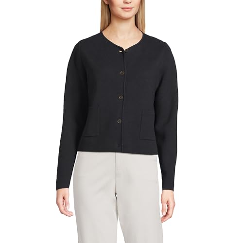 Lands' End Women's Fine Gauge Cotton Milano Blazer Sweater