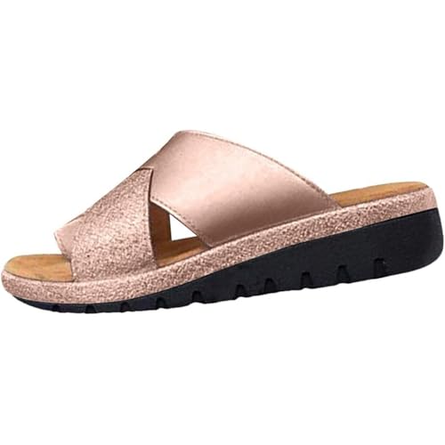 Yytcsjz for Women Summer Big Toe Bone Correction Sandals, Bunion Corrector Orthotic Sandals, with Arch Support Toe Straighten Shoes, Casual Walking Wedges