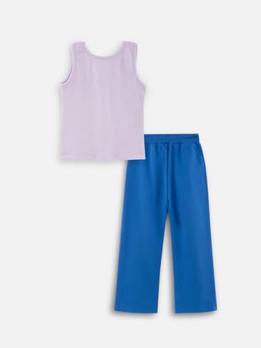 Image of Nap Chief Girls Cotton Official Cartoon Characters and Printed Co ord Set, Sleeveless Tank Top & Flared Pant Set for Casual Wear