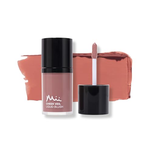 Mii Cosmetics Cheek Veil Liquid Blush | Weightless Liquid Blusher for Cheeks | Brightens with a Natural, Healthy Glow | Buildable & Blendable Makeup Blush | Nude Rose | Splendour | 7ml