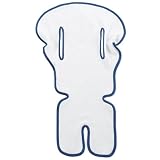 Italbaby, copriseggiolone Universale, Bianco con Bordatura Avio, in Puro Cotone. Made in Italy