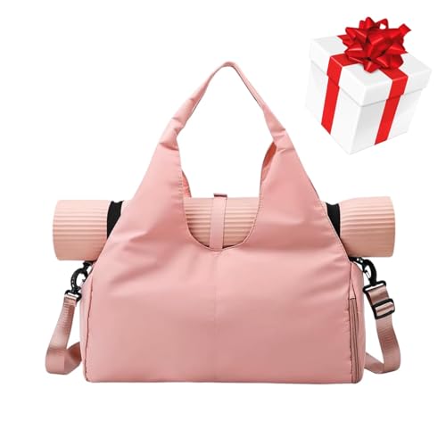 JCSSHOPING Bolsa de Gimnasia Grande de Lona, para Yoga, Pilates, Crossfit, Correr, Senderismo, Camping, Viajes, Rosa