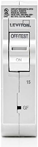 Leviton LB115-GF 15A 1-Pole Plug-On GFCI Branch Circuit Breaker, Hydraulic Magnetic, 120 VAC, White