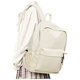 Backpack Lightweight bag Waterproof college backpack for cute Aesthetic backpack Casual Daypack for Men Women(Beige)