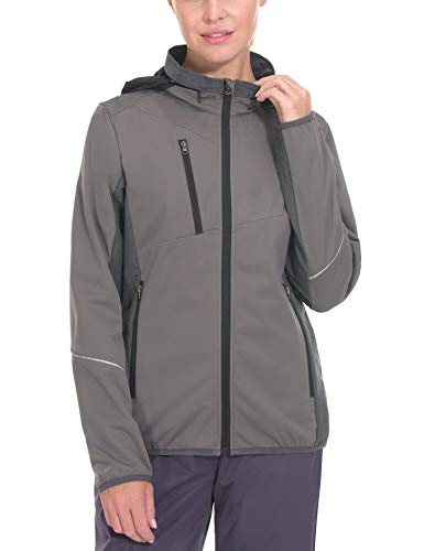 Little Donkey Andy Women's Lightweight Softshell Jackets for Hiking, Gray M