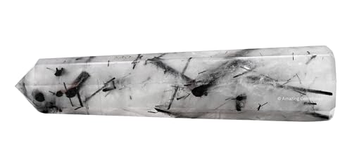 Image of Amazing Gemstone Black Rutilated Quartz Crystal Towers ~ Natural Healing Crystal Point Obelisk for Reiki Healing & Crystal Grid (3 inch to 4 inch INCH)