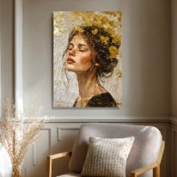 Impression sur toile portrait de femme et tableau décoration intérieure