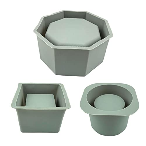 Oyrcvweuy Grand moule en silicone pour pot de fleurs, plantes grasses, béton, vase, plâtre, ciment, argile, bougeoir, résine, silicone pour la fabrication...