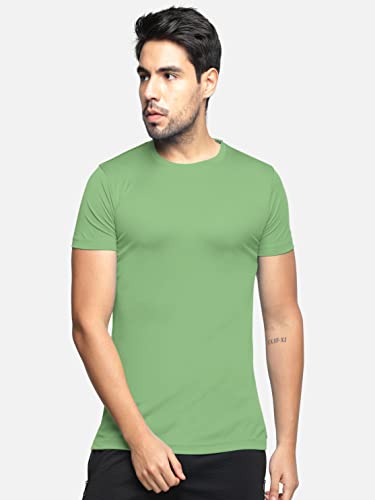 Image of BULLMER Solid Cotton Blended Half Sleeve Round Neck Tshirt for Men