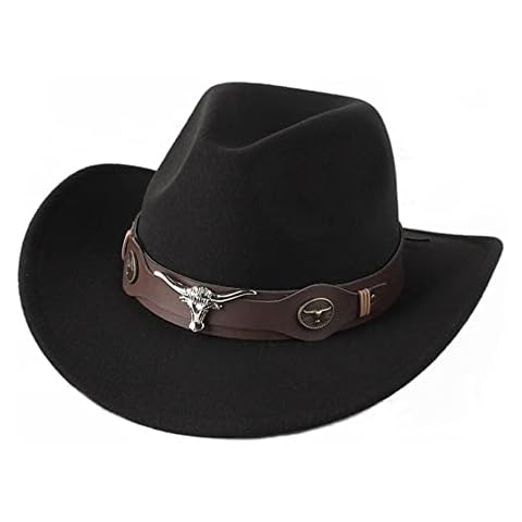 IBLUELOVER Vintage Cowboy Hat with Buckle Cover
