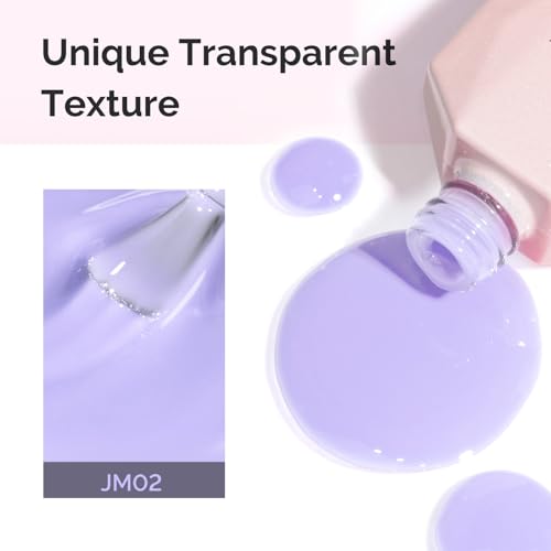 Image of MelodySusie Jeweliver Gel Nail Polish, 0.5Fl Oz Light Purple Jelly Gel Polish Sheer Translucent Nude Soak Off UV LED Light Cure Spring Summer Colors Manicure Nail Art DIY at Home JM02