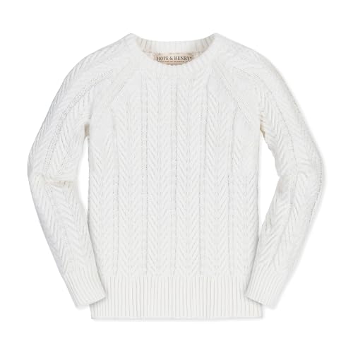 Image of Hope & Henry Girls Cable Front Pullover Sweater