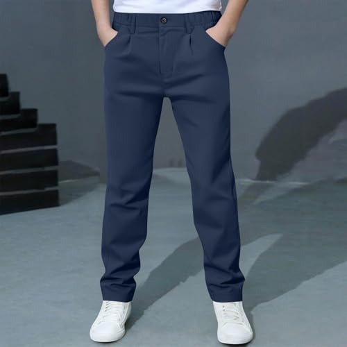 Athletic Pants Boys Cargo Casual Pockets Button Down Daily Outwear Trousers School Kids Twill Cargo Sweatpants2