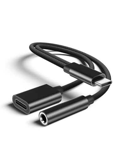 2 In 1 Adaptador Usb C A Jack 3.5 Mm Y Cargador, Adaptador Auriculares Audio Tipo C Cargador Convertidor Usb C, Compatible Con Iphone 15 Samsung S24 S23 S22 S21 S20 Hua Wei P40 P30 Honor Mi 10