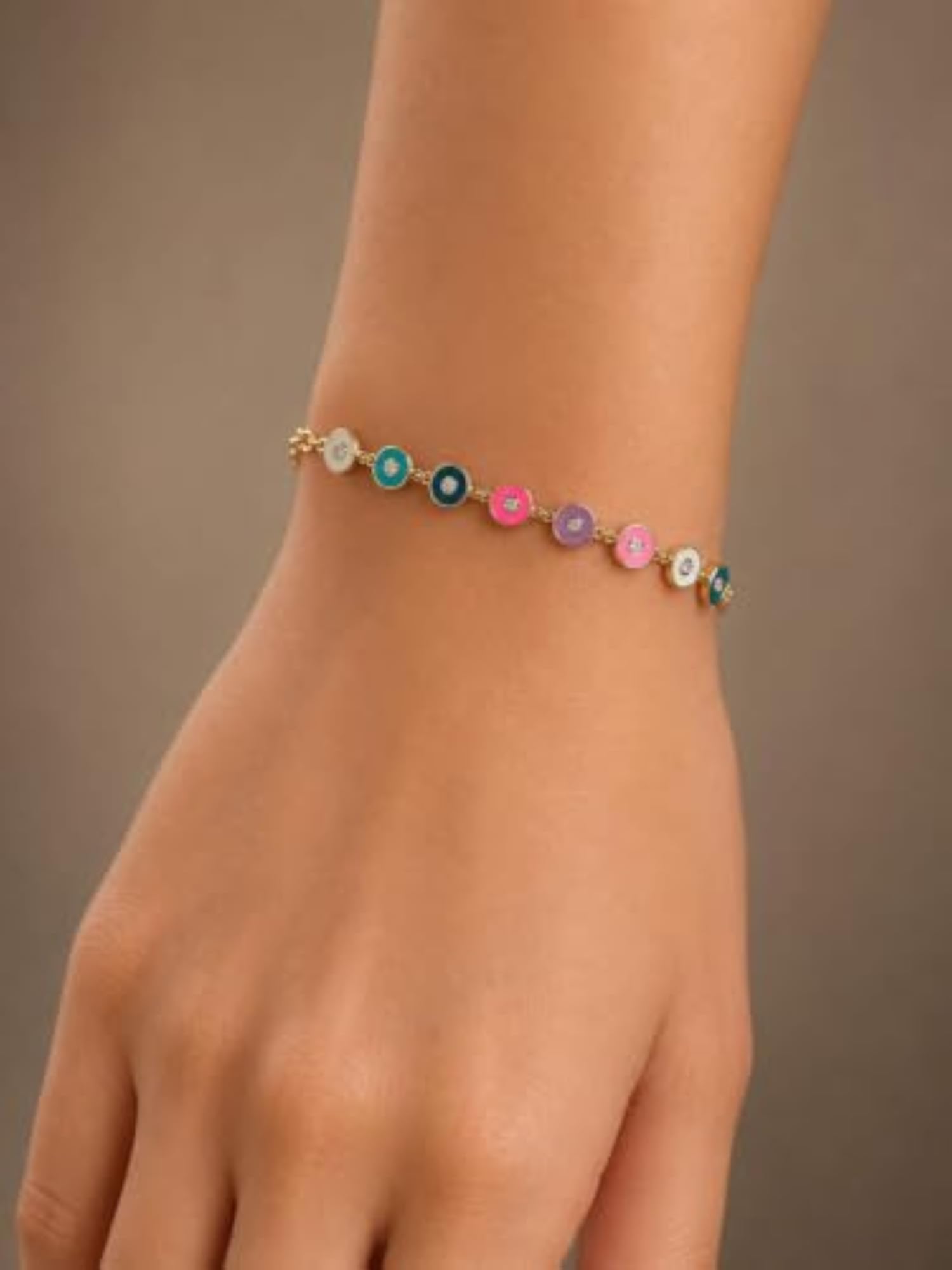 Women's 925 Sterling Silver Candy Pop Evil Eye Bracelet