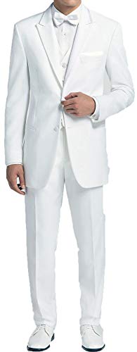 New Mens White 2 Button Tuxedo Suit - Includes Jacket and Pants White 44 Long