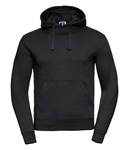 Russell Mens Authentic Hooded Sweatshirt / Hoodie (L) (Black) at