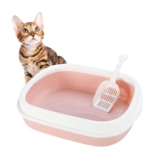 Image of Cat Litter Box Cat Extra Large (19inch) Liiter Box Tray with Free Scooper, cat Litter Tray, Litter Box for Cats Large, Adult Cats & Rabbits Toilet Litter Basin |Large Litter Tray (Color May Vary)