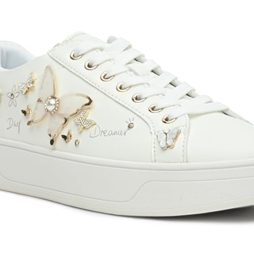 Image of Aldo PEARLWINGA-IN100 Ladies White Flat Sneakers