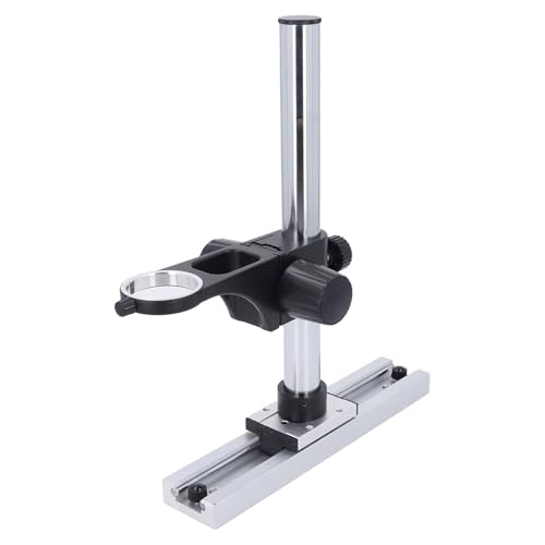 Universal Microscope Stand with Slide Rail Track, Aluminum Alloy Slide Rail Microscope Stand Base Holder, Adjustable Microscope Desktop Support Bracket for Camera