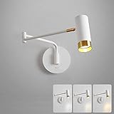 Aplique de pared extensible retro: los bañadores de pared de brazo largo se pueden ajustar hacia arriba y hacia abajo / hacia la izquierda y hacia la derecha para una dirección de visualización flexible, ideal para leer en la cama. puede maximizar el potencial de iluminación ajustando el ángulo de luz