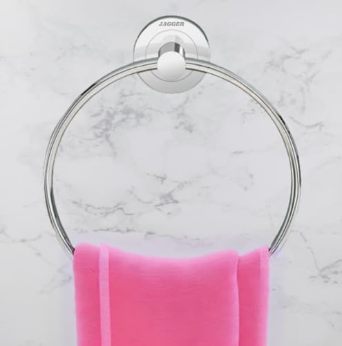 Image of JAGGER JAG222 Round Towel Rings /Towel Holder /Hand Towel Stand /Cloth Hanger /Napkin Holder /Cloth Stand /Towel Holder for Bathroom /Kitchen /Washbasin (Chrome Finish, Pack of - 1)