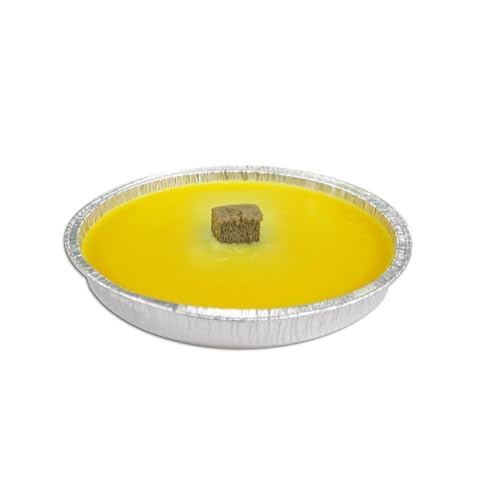 Candele alla Citronella, Candele Antizanzare Da Esterno, 12 Pezzi, Diametro 14 cm, Fiaccola in Ciotola di Alluminio, Repellente per Insetti, Durata 5 ore, Ideale per eventi e Cene all’Esterno