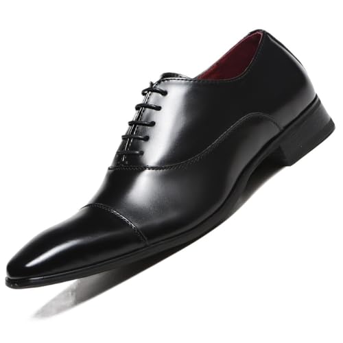 Mens Fashion Pointed Toe Lace Up Oxford Dress Shoes Patent Leather Tuxedo Business Formal