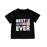 Camiseta de verano para niño y niña, de manga corta, con texto en inglés, rojo, 18-24 Meses