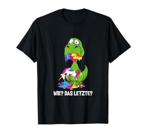 Lustiger Drachen Wie Das Letzte Drache frisst Einhorn T-Shirt