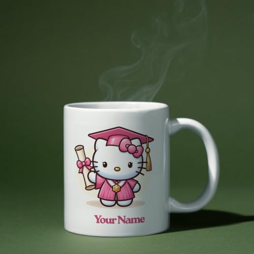 Image of Hello Kitty Printed Personalised Name Coffee Mug 325ml | Cute Ceramic Cup for Girls, Sister, Daughter, Friend | Birthday, Rakhi, Valentine?s, Return Gift Idea