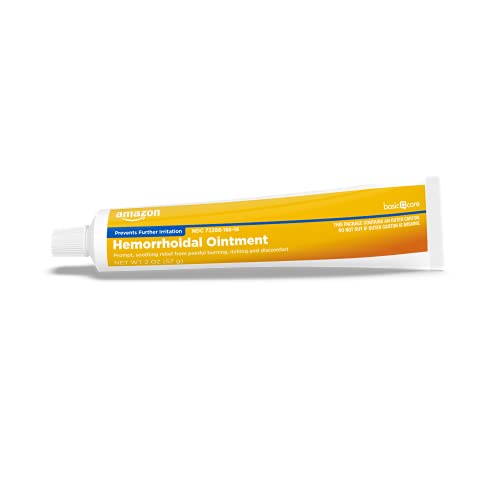 Amazon Basic Care Hemorrhoidal Ointment, Phenylephrine Hcl, Petrolatum, Mineral Oil, Relief From Burning, Itching And Discomfort Of Hemorrhoids, 2 Ounces #TOP4