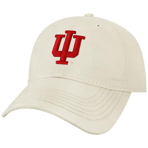 Barnesmith Indiana University IU Hoosiers Adjustable Hat, Spirit, White, One Size Fits All