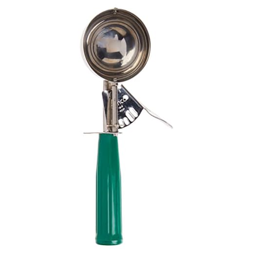 Winco Disher de sorvete ICD-12 No.12 com alça de plástico, sorveteiras, tamanho 12, capacidade de 8 ml, verde, aço inoxidável