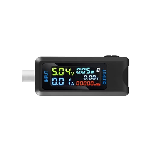 EAJORN Type C USBテスター カラースクリーン LCD デジタルマルチメーター、USB C 電圧電流電圧計 アンプ ボルト 電流計 検出器