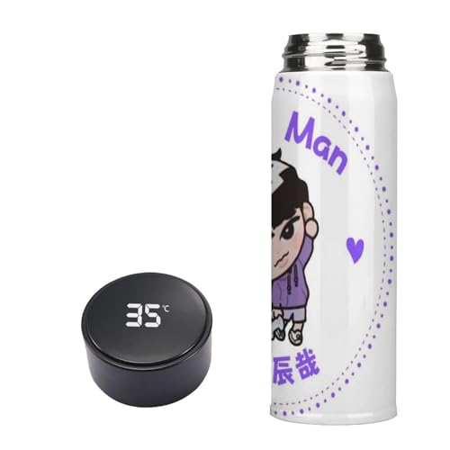 Snowman 目黒蓮 ラウール 岩本照 深澤辰哉 佐久間大介 水筒 LED温度表示 保温 直飲み 軽量 大容量 水カップ コップ 500ML 魔法瓶 ウォーターボトル 誕生日 保温する
