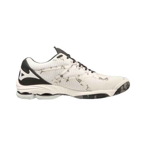 Image of Mizuno Wave Lightning Z7 Volleyball Shoes for Men & Woman Ideal for Indoor Games (Badminton, Tennis, Volleyball, Squash, Handball) Volleyball Shoes Show White + Black Oyster + Ketchup