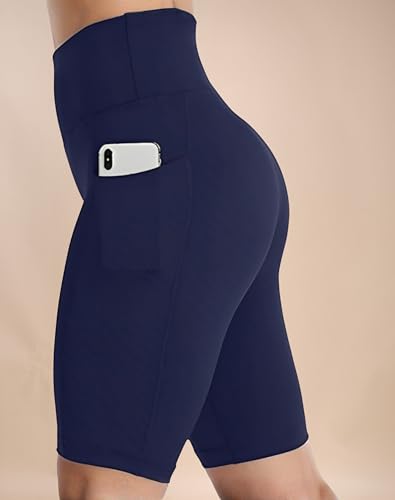 Image of High Waist Sports Activewear Shorts for Women and Girls Ideal for Gym and Yoga or Cycling with Side Pocket, Stretchable, Flexible, Slim Fit