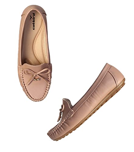 Image of CatBird Women's Slip-On Loafers | Cushioned Comfort Flats with Bow & Metal Detail | Lightweight Office & Casual Shoes | Anti-Slip Sole