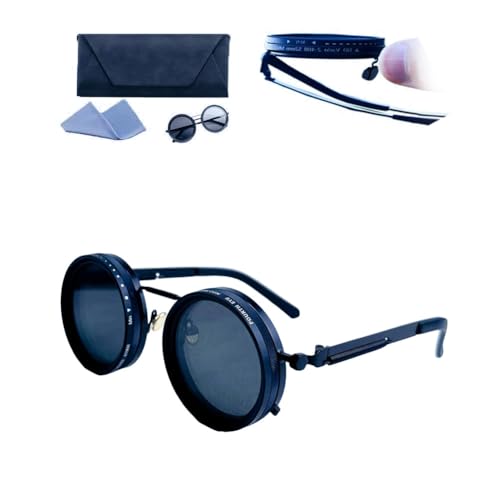 Verstellbare Tönungs-Sonnenbrille, 1-9-Gang verstellbare polarisierte Sonnenbrille mit ND-Filtergläsern, runde schwarze Gläser für Männer und Frauen, UV-Schutz zum Fahren, Angeln und für den Verstellbare Tönungs-Sonnenbrille, 1-9-Gang verstellbare polarisierte Sonnenbrille mit ND-Filtergläsern, runde schwarze Gläser für Männer und Frauen, UV-Schutz zum Fahren, Angeln und für den
