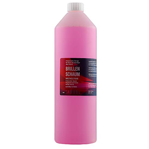 Sambol® Botella de espuma limpiadora para gafas (1 litro), espuma sin gas propulsor, sin alcohol, para la limpieza suave y profesional de gafas, pantallas, monitores y viseras
