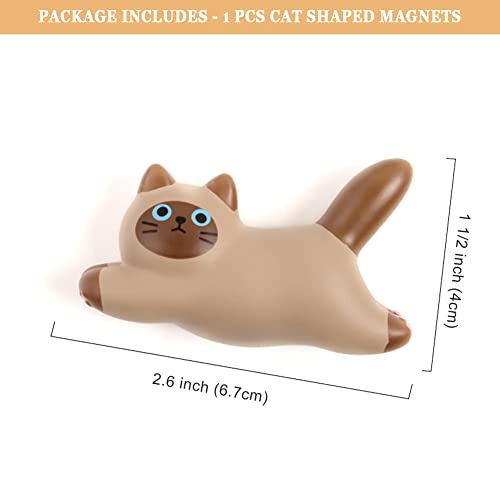 Imán decorativo de refrigerador forma gato siamés miniatura 6