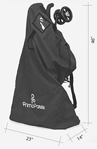 Primo PassiStroller Bag for Single Umbrella Strollers, Durable and Lightweight, Water-Resistant, Drawstring Closure with Adjustable Lock, Webbing Handle (Black)