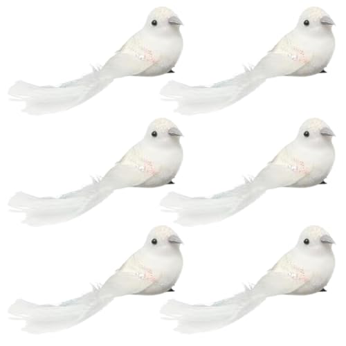 6 Stück Weihnachtsbaumschmuck Deko Vogel,Künstliche...