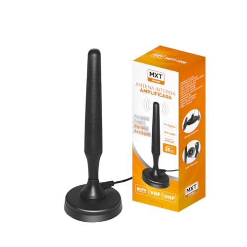 Antena Interna Amplificada MXT MDTV-400B HDTV VHF UHF 5 metros