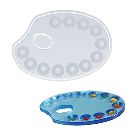 A/R Farbpaletten-Silikonformen – Silikon-Farbschale, ovale Form, Gießform, langlebiges Brett, wiederverwendbare Paletten mit glatten