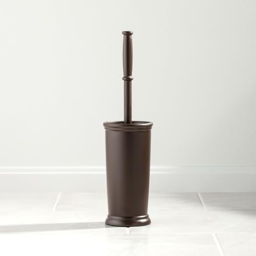 Image of mDesign Metal Freestanding Slim Toilet Bowl Brush and Holder (Pack of 2)