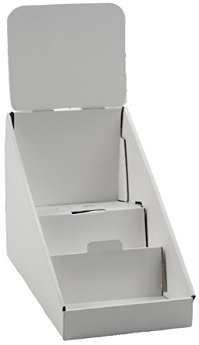 3-Tiered CD/DVD Racks for Tabletop Use, Includes Removable Header, Cardboard (White) - Set of 25
