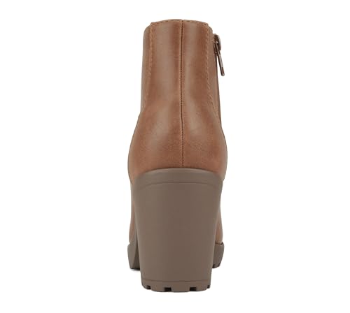 Image of Soda Second Lug Sole Chunky Heel Combat Ankle Bootie Lace up w /Side Zipper