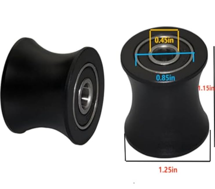 Total Gym Replacement Set of 4 Wheels/Rollers Compatible with Models DLX, DLX II, DLX III, Adv DLX, Pilates, Pilates Pro 2500, 3000, 4000£¬570, 2000 £¨Black£©